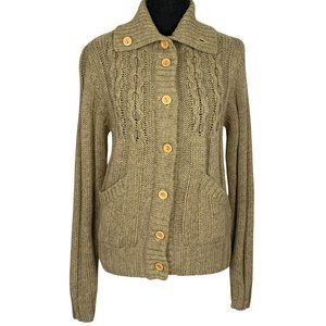 VINTAGE 70s-early 80s Spanner Wool Cable Knit Fisherman Cardigan
